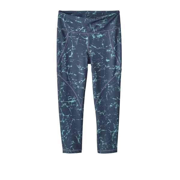 Patagonia Womens Active Centered Dolomite Blue Crackle Cropped Leggings: XL  - Tallington Lakes