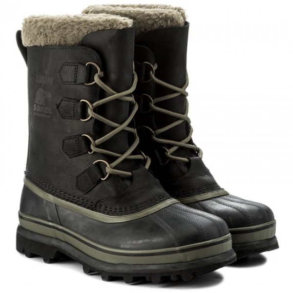 Sorel Caribou Wool Black Winter Boots 